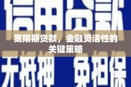 龙口宽限期贷款，金融灵活性的关键策略