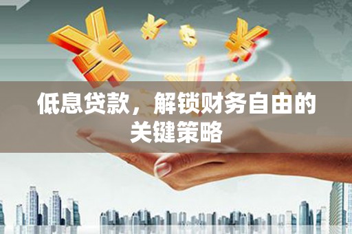 龙口低息贷款，解锁财务自由的关键策略