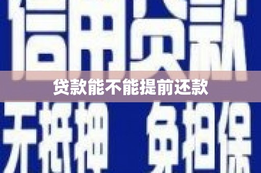 龙口贷款能不能提前还款