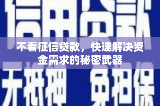 龙口不看征信贷款，快速解决资金需求的秘密武器