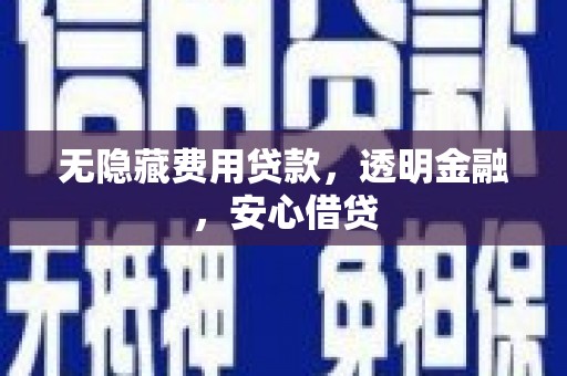 龙口无隐藏费用贷款，透明金融，安心借贷