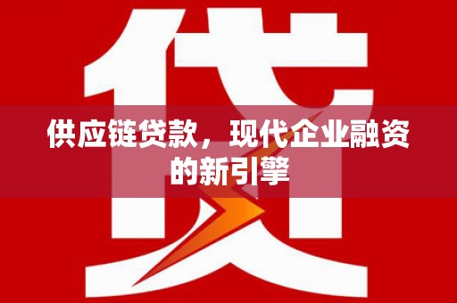 龙口供应链贷款，现代企业融资的新引擎