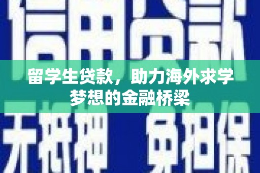 龙口留学生贷款，助力海外求学梦想的金融桥梁