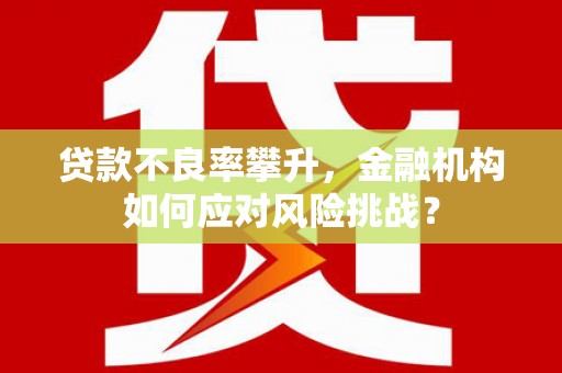 龙口贷款不良率攀升，金融机构如何应对风险挑战？