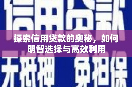 龙口探索信用贷款的奥秘，如何明智选择与高效利用