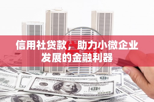 龙口信用社贷款，助力小微企业发展的金融利器
