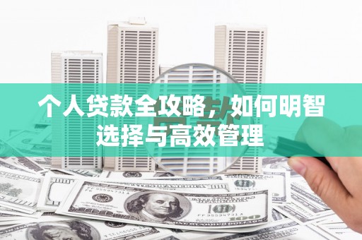 龙口个人贷款全攻略，如何明智选择与高效管理